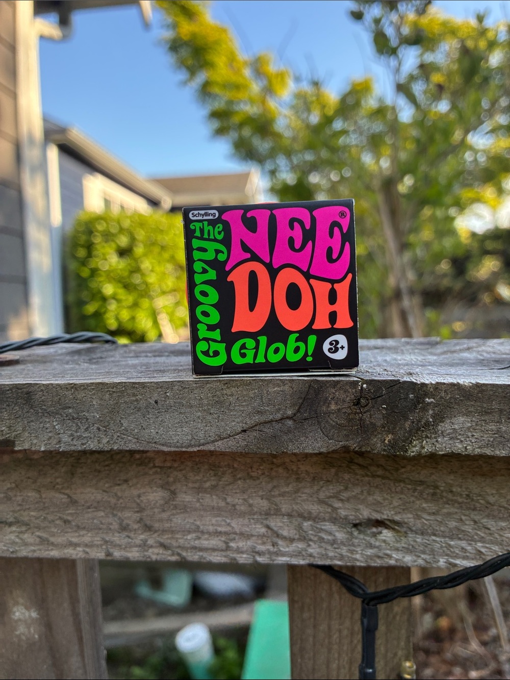 The Nee-Doh Groovy Glob! Neon Pink & Orange Packaging